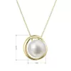 Zlatý 14 karátový náhrdelník žlté zlato s bielou riečnou perlou 92P00035