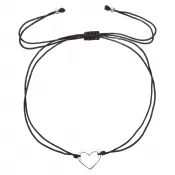 Kabbalah náramok so strieborným srdiečkom 13042.3 black