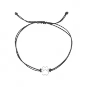Textilný náramok Kabbalah čierny so striebornou labkou 13058.3 black