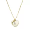 Pozlátený strieborný náhrdelník lesklé srdiečko s príveskom zo zirkónu 12068.1