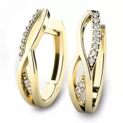 Náušnice zo žltého zlata 585/1000, prírodné diamanty 0.140ct, G/SI, 10987-ZL-DIA