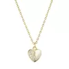 Pozlátený strieborný náhrdelník srdiečko so zirkónikmi 12072.1