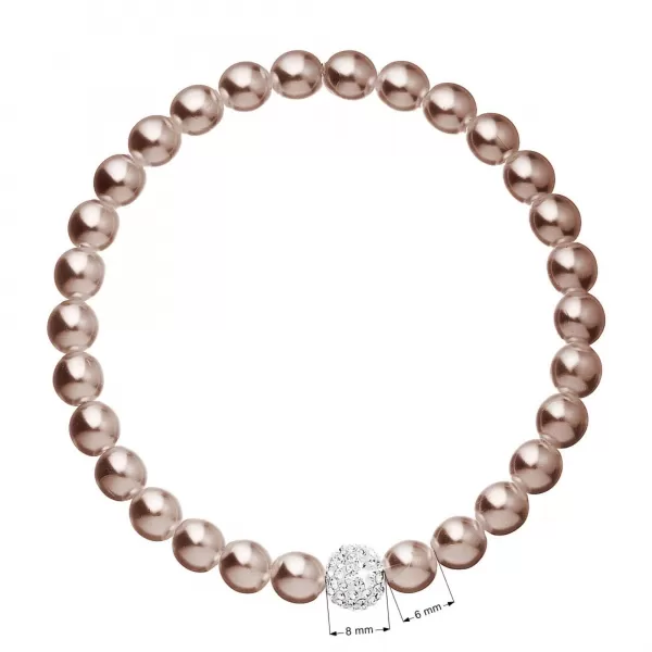 Perlový náramok hnedý s Preciosa kryštálmi 33115.3