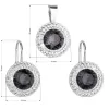 Súprava šperkov s kryštálmi Swarovski náušnice a prívesok čierne okrúhle 39107.3