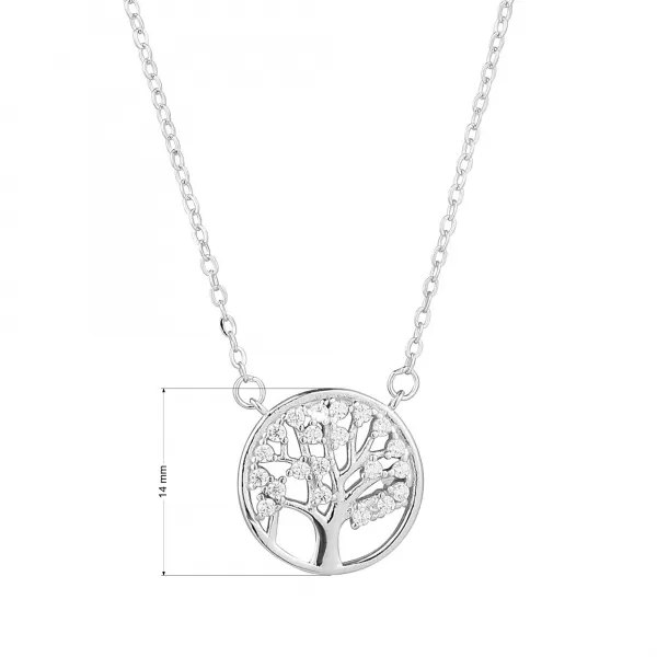 Strieborný náhrdelník strom života so zirkónmi 12097.1 crystal