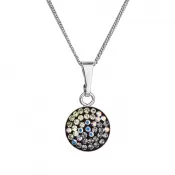 Strieborný náhrdelník so Swarovski kryštálmi okrúhly mesačný 32086.3 moonlight