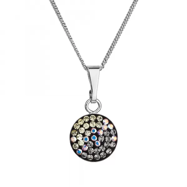 Strieborný náhrdelník so Swarovski kryštálmi okrúhly mesačný 32086.3 moonlight