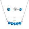 Súprava šperkov so syntetickými opálmi modrej okrúhle 19035.3 blue