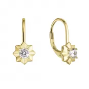 Pozlátené strieborné náušnice hviezdičky so zirkónom 11505.1 crystal