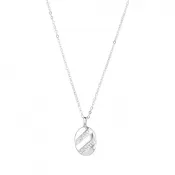 Strieborný náhrdelník ovál so zirkónmi 12102.1 crystal