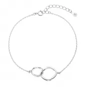 Strieborný náramok krúžok a kocka s mini zirkónikom 13035.1