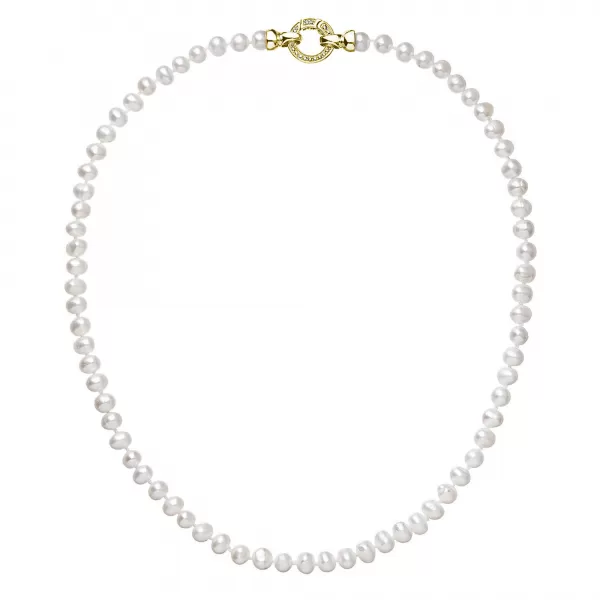 Perlový náhrdelník z pravých riečnych perál biely 22001.1