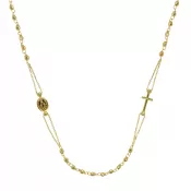 Zlatý 14 karátový náhrdelník ruženec s krížom a medailónikom s Pannou Máriou RŽ11 zlatý