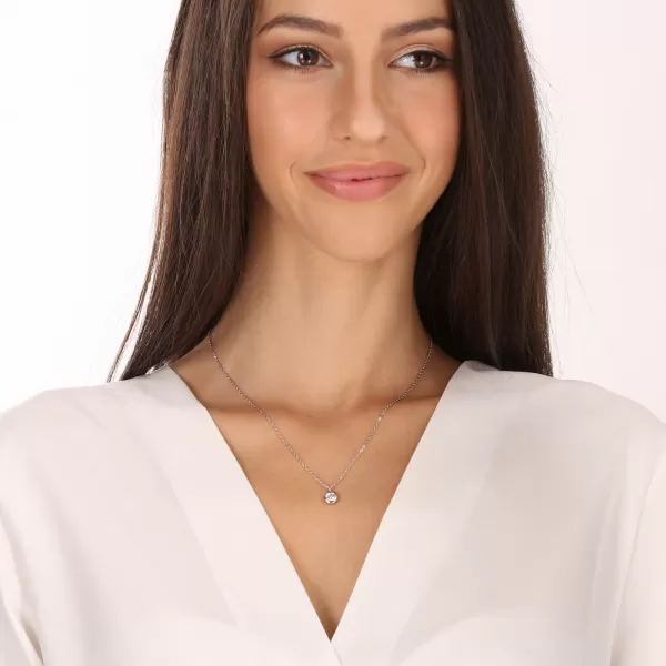 Strieborný náhrdelník so zirkónom 12117.1 crystal