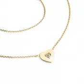 Náhrdelník srdca s diamantom 10874-NH01-ZL-dia