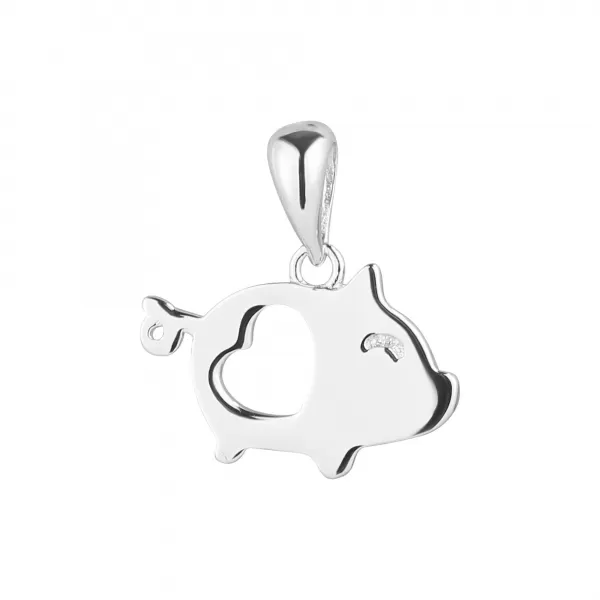 Strieborný prívesok prasiatko so srdiečkom 64022