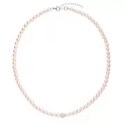 Perlový náhrdelník ružový s Preciosa kryštálmi 32063.3