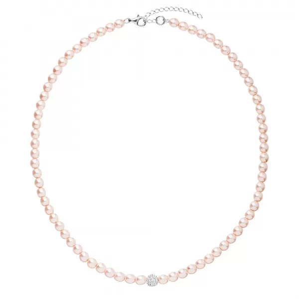 Perlový náhrdelník ružový s Preciosa kryštálmi 32063.3