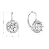 Strieborné náušnice visiace s veľkým zirkónom okrúhle biele 11470.1