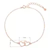 Pozlátený strieborný ROSE náramok dve srdiečka 63009 rose