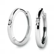 Dámske náušnice biele zlato 585/1000 prírodný diamant G/SI kruhy 10985-B-DIA