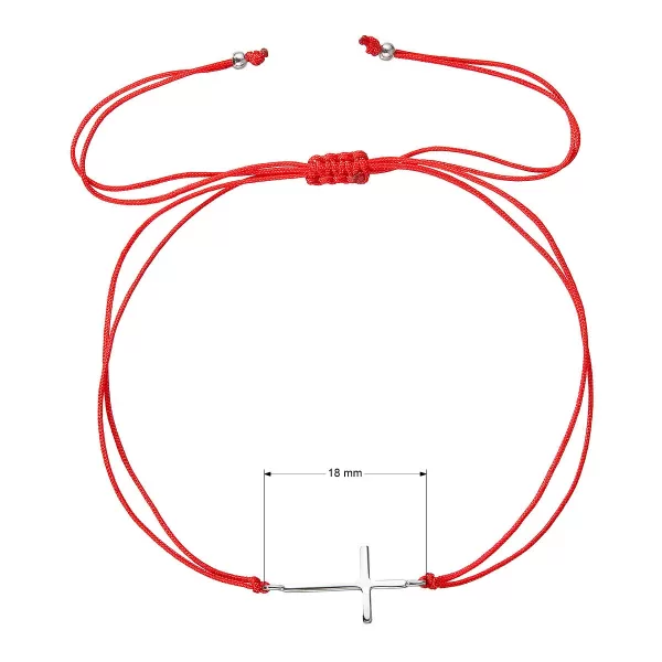 Kabbalah náramok so strieborným krížikom 13045.3 red