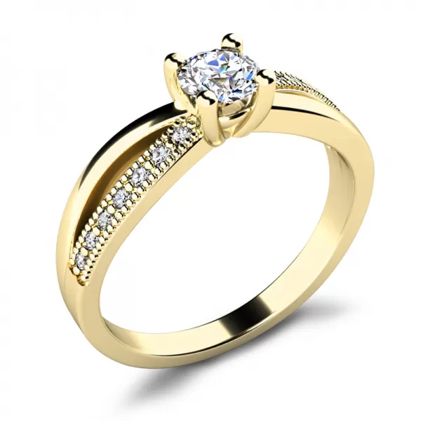 Dámsky prsteň zo žltého zlata 585/1000 prírodný diamant G/SI 10998-ZL-DIA