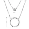 Strieborný náhrdelník dvojitá retiazka krúžok a zirkón 12111.1