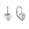 Strieborné náušnice srdiečka so zirkónom 11513.1 crystal