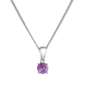 Strieborný náhrdelník s pravým minerálnym kameňom Purpurová 12078.3 Ametyst