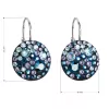 Strieborné náušnice visiace s kryštálmi Swarovski modré okrúhle 31176.3 blue style