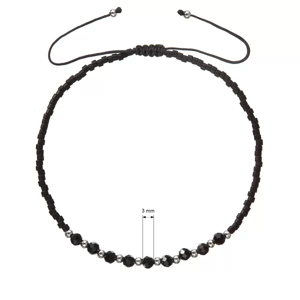 Textilné Miyuki náramok čierny onyx 13037.3 black