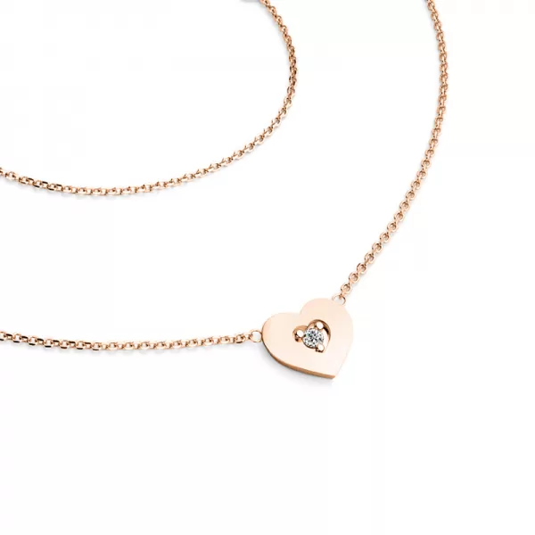 Náhrdelník srdca s diamantom 10874-NH01-n-dia