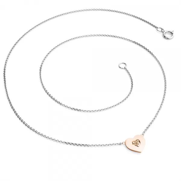 Náhrdelník srdca s šampanským diamantom 10874-NH01-BCV-Champ