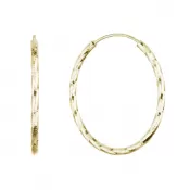 Pozlátené strieborné náušnice kruhy s ozdobným prelisovaním 61007