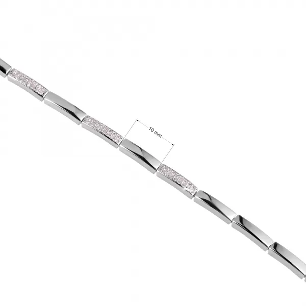 Strieborný náramok obdĺžnikový so zirkónmi 13056.1 crystal