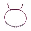Textilný náramok fialový s korálkami z ametystu 13059.3 ametyst