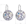 Strieborné náušnice visiace s kryštálmi Swarovski fialové okrúhle 31176.3 violet