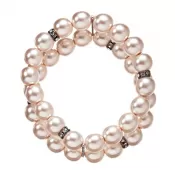 Perlový náramok dvojradový ružový 33065.3 rose