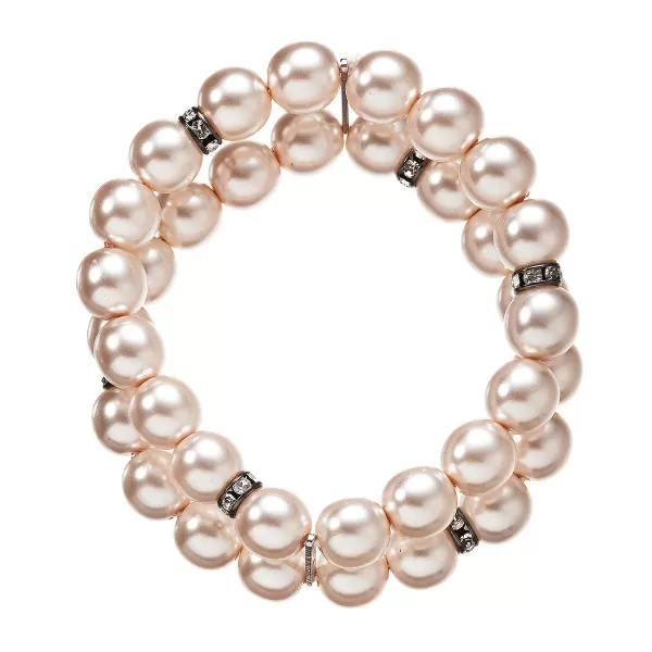 Perlový náramok dvojradový ružový 33065.3 rose