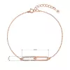 Pozlátený strieborný ROSE náramok s oválkom so zirkónmi 13034.1 crystal