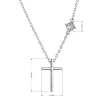 Strieborný náhrdelník lesklý kríž a zirkón 12107.1