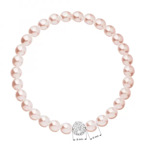 Perlový náramok ružový s Preciosa kryštálmi 33115.3