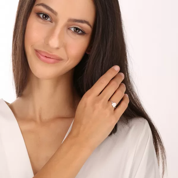 Strieborný prsteň lesklé srdce 65015