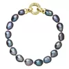 Perlový náramok z pravých riečnych perál modrý 23011.3 peacock