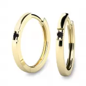 Dámske náušnice žlté zlato 585/1000 prírodné diamantové kruhy 10985-ZL-Black