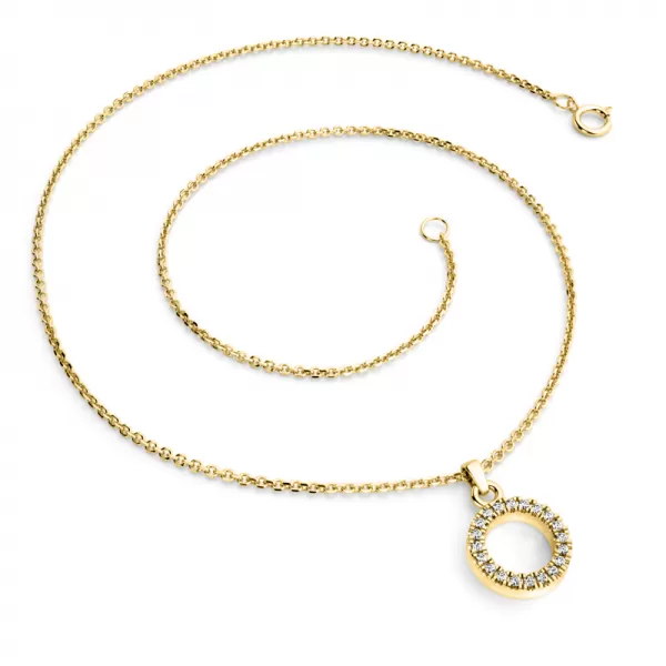 Žltý zlatý prsteň s diamantmi 10972-Zl-dia