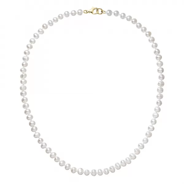 Perlový náhrdelník z riečnych perál so zapínaním zo 14 karátového zlata 922001.1/9260 biely