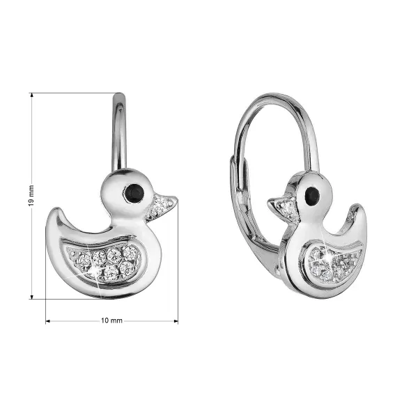 Strieborné náušnice kačičky so zirkónmi 11499.1 crystal