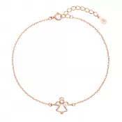 Pozlátený strieborný ROSE náramok anjelik so zirkónmi 13028.1 crystal